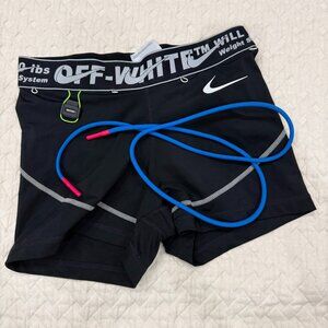 Off-White x Nike Women's Training Biker Short Black Shorts Size  SMALL Shoelaces
